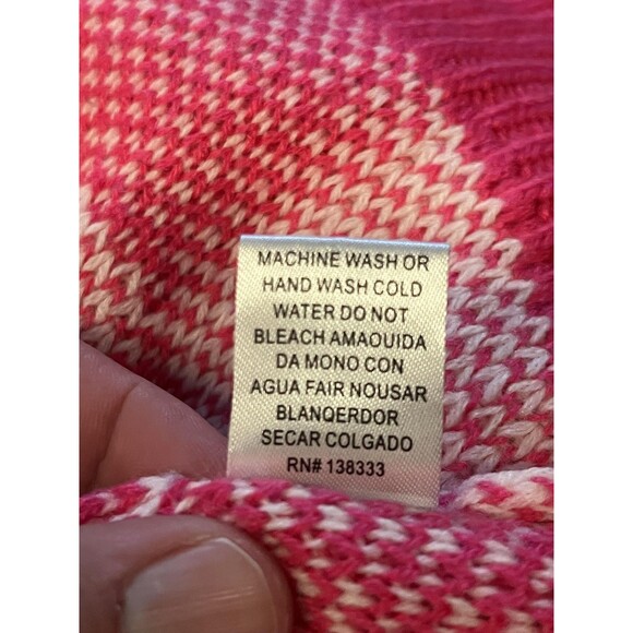 Better Be Sweater Womens Medium Pink White Checkered Cropped Balloon Sleeve - Picture 9 of 9